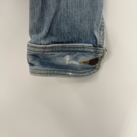 Abercrombie & Fitch Vintage Denim Jacket 90s Women Size M Cropped Distressed - Picture 4 of 9